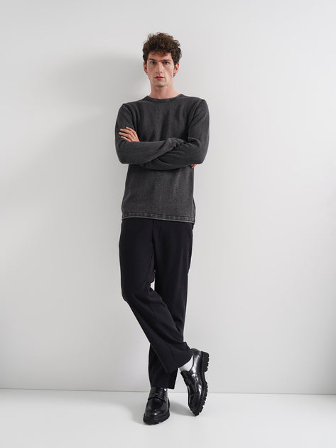 Rebel Refined Men's Washed Black Long Sleeve Sweater | Rebel In Lebanon