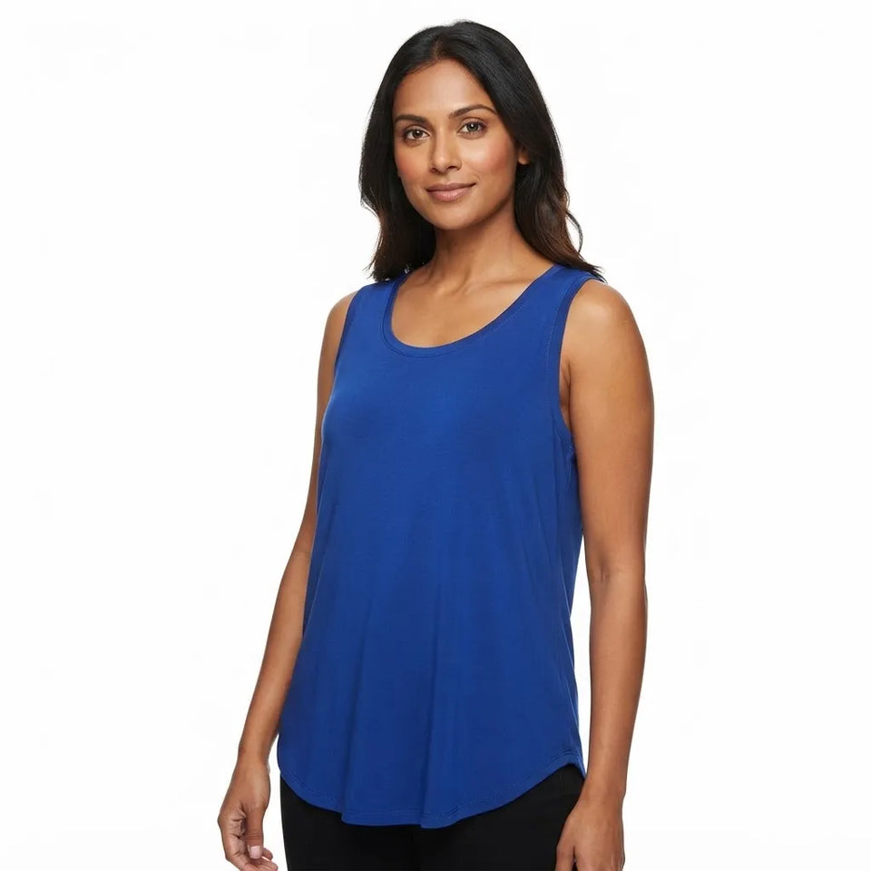 Vince Camuto Women's Blue Sleeveless Scoop-Neck Blouse