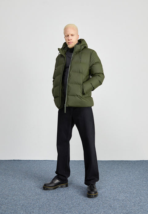 Rains Men's Olive Green Alta Puffer Long Sleeve Jacket|Rains In Lebanon