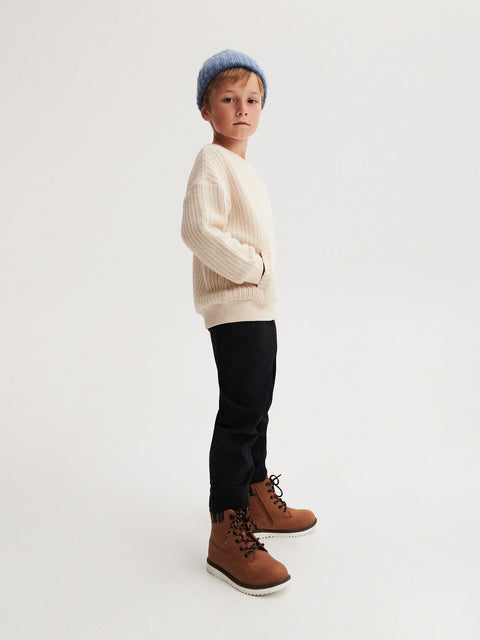 Reserved Boy's Black Insulated Fabric Trousers | Reserved In Lebanon