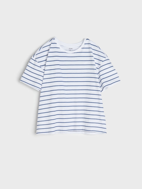 Sinsay Girl's White Striped Short-Sleeve T-Shirts 2-Pack | Sinsay In Lebanon