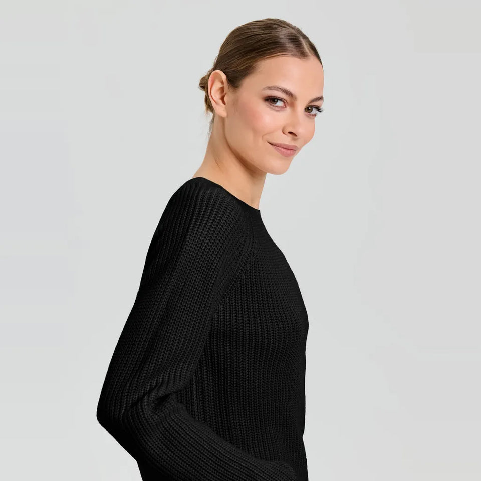 Sinsay Women's Black Long Sleeved Knit Top Sweater