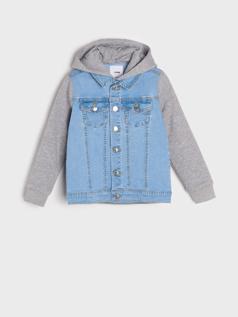 Sinsay Boy's Light Blue Denim Hooded Jacket | Sinsay In Lebanon