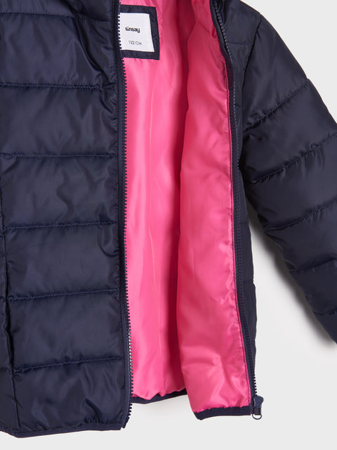 Sinsay Girl's Navy Quilted Hooded Jacket | Sinsay In Lebanon