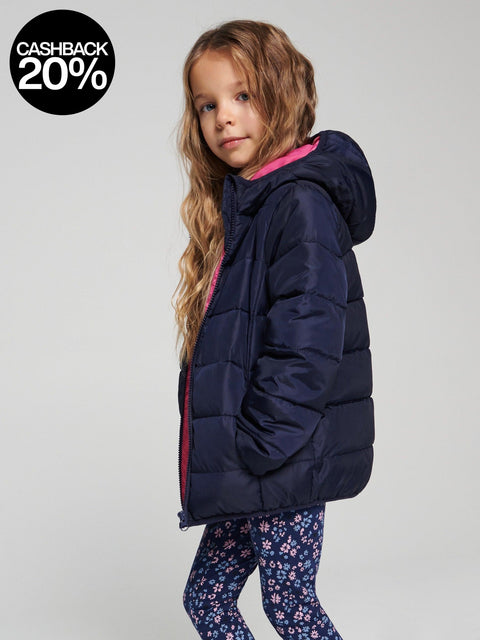 Sinsay Girl's Navy Quilted Hooded Jacket | Sinsay In Lebanon