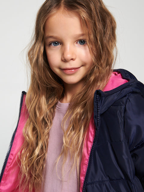 Sinsay Girl's Navy Quilted Hooded Jacket | Sinsay In Lebanon