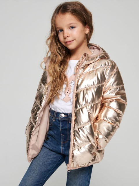Sinsay Girl's Gold Quilted Hooded Jacket | Sinsay In Lebanon
