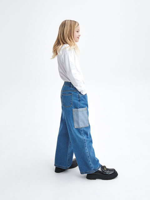 Reserved Girl's Blue Classic Denim Wide Leg Jeans | Reserved In Lebanon