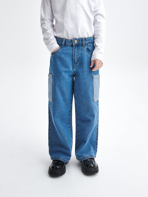 Reserved Girl's Blue Classic Denim Wide Leg Jeans | Reserved In Lebanon