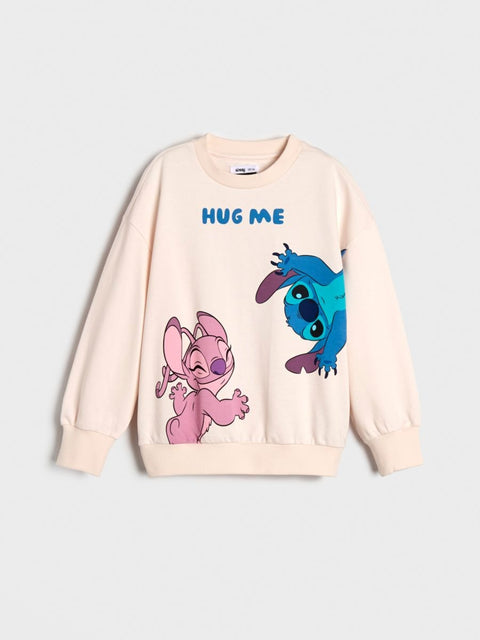 Sinsay Girl's Light Pink Stitch Printed Sweatshirt | Sinsay In Lebanon