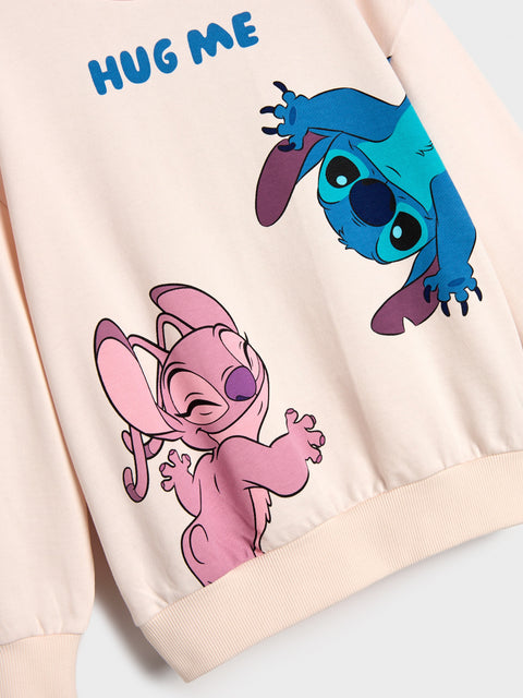 Sinsay Girl's Light Pink Stitch Printed Sweatshirt | Sinsay In Lebanon