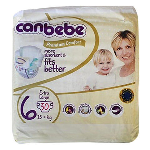 Canbebe Premium Comfort Fits Better Diaper Extra Large Size 6 (30 Count 15+KG)