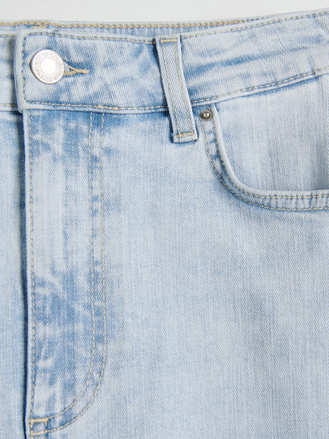 Reserved Women's Light Blue Front Cutout Maxi Denim Skirt | Reserved In Lebanon