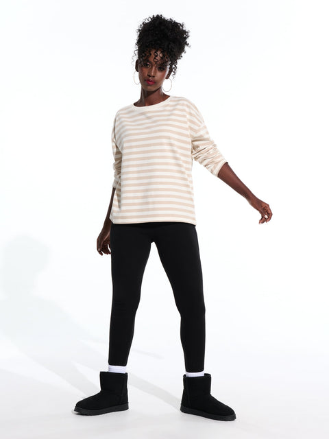 Sinsay Women's Beige/Off White Striped Long Sleeve Blouse | Sinsay In Lebanon