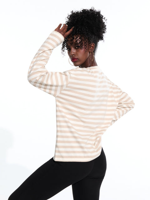 Sinsay Women's Beige/Off White Striped Long Sleeve Blouse | Sinsay In Lebanon