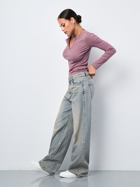 Sinsay Women's Purple Slim Fit Blouse   | Sinsay in Lebanon