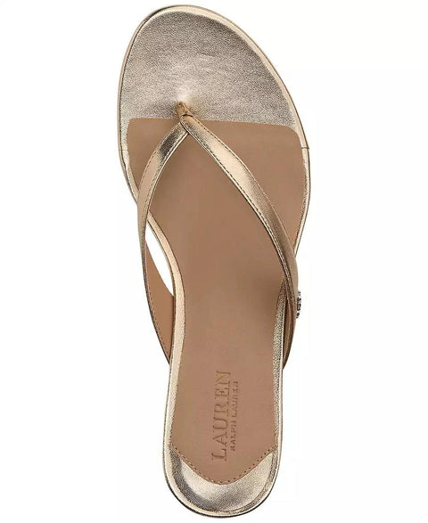 Lauren Ralph Lauren Women's Gold Francesa Thong Dress Sandals | Lauren Ralph Lauren In Lebanon