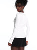 Sinsay Women White Ribbed Long Sleeve T-Shirt | Sinsay in Lebanon