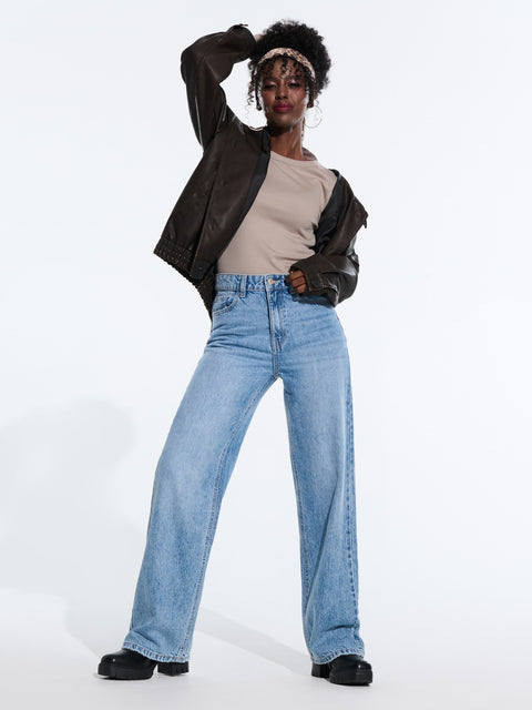 Sinsay Women's Beige Rib Knit Long Sleeve Blouse | Sinsay In Lebanon