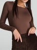 Sinsay Women’s Brown Long Sleeve Fitted Bodysuit | Sinsay in Lebanon