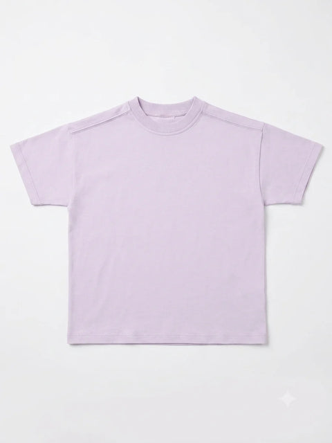 Zara Girl's Light Purple Plain Crew Neck T-Shirts | Zara In Lebanon
