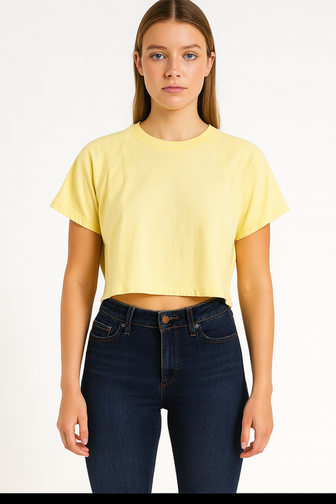 Topshop Women's Yellow T-Shirt ANF742