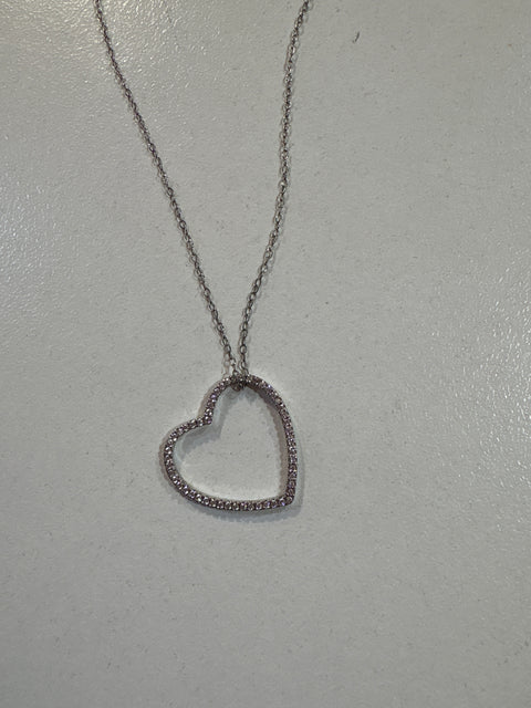 Giani Bernini Women's Silver  Cubic Zirconia Open Heart Pendant Necklace  |  Giani Bernini in Lebanon