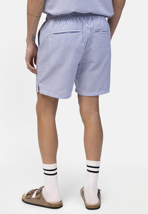 Redefined Rebel Men's White & Blue Ian Regular Fit Striped Shorts | Redefined Rebel In Lebanon