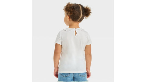 Oshkosh Girl's White Peter Pan Short Sleeve T-Shirt | Oshkosh in Lebanon