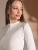 Sinsay Women's White Rhinestones Long Sleeves Blouse | Sinsay In Lebanon