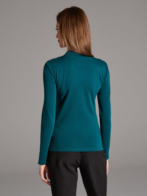 Sinsay Women's Dark Green Fitted Cut  Long sleeve Blouse | Sinsay in Lebanon