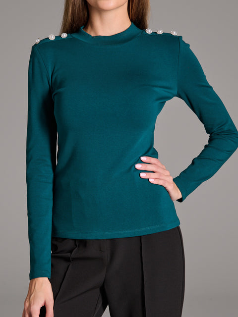 Sinsay Women's Dark Green Fitted Cut  Long sleeve Blouse | Sinsay in Lebanon