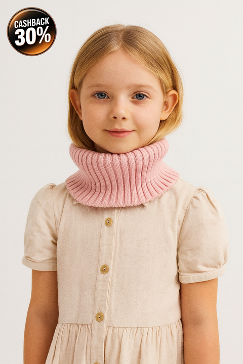 Reserved Girl's Dusty Rose Rib Knit Turtle Neck Snood |Reserved In Lebanon