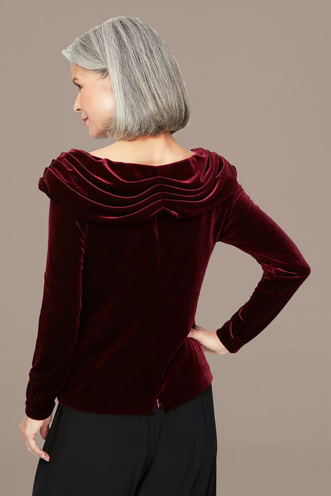 Alex Evenings Women's Plum Velvet Blouse | Alex Evenings In Lebanon