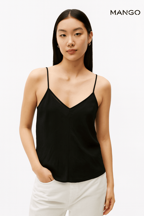 Mango Women's Black Sleeveless Blouse| Mango in Lebanon