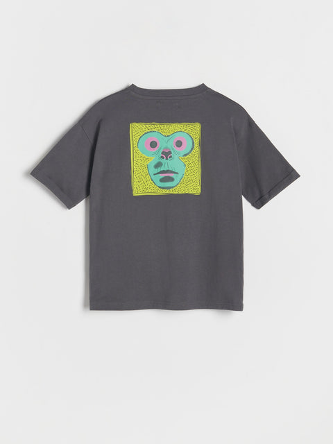 Reserved Boy's Dark Grey Oversized T-Shirt With Print | Reserved In Lebanon