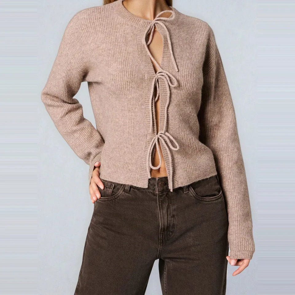 Sinsay Women's Beige Tie Dye Cardigan with Wool Blend