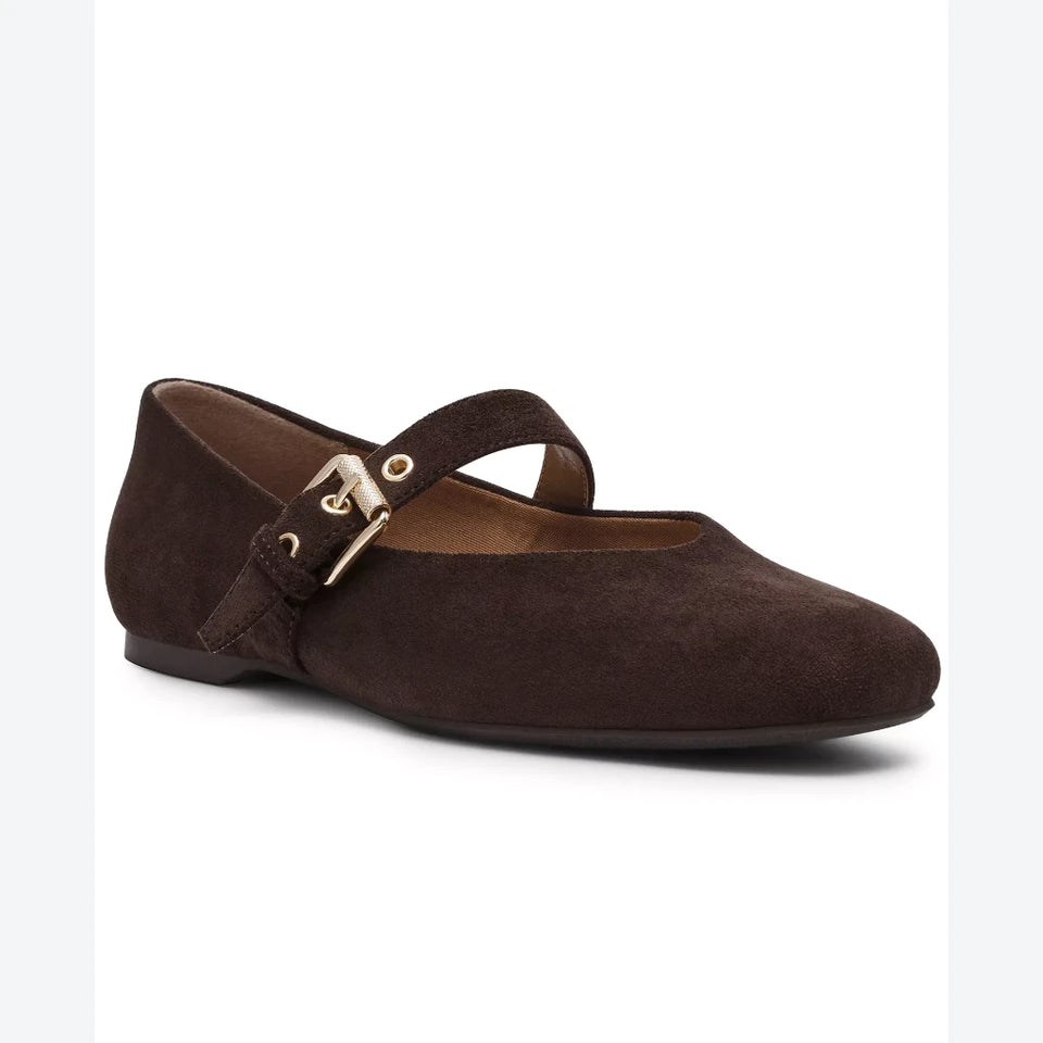 Dolce Vita Women's Dark Brown Mauryce Buckle Flats