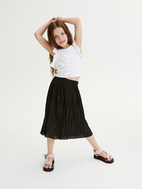 Reserved Girl's Black Pleated Culottes | Reserved In Lebanon