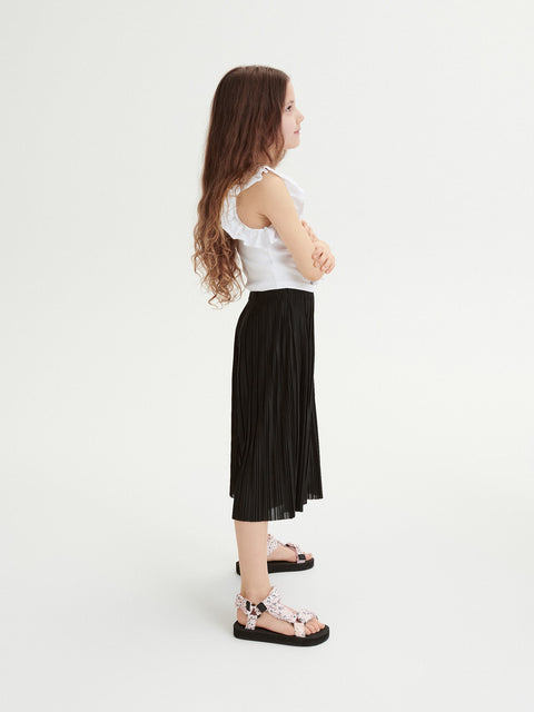 Reserved Girl's Black Pleated Culottes | Reserved In Lebanon