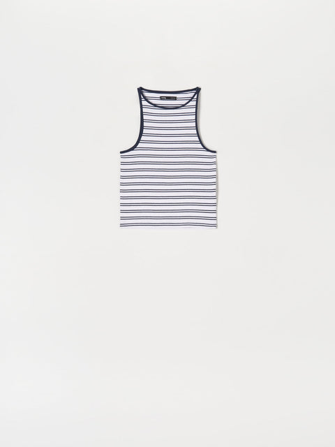 Sinsay Women's White Striped Cotton Sleeveless Blouse | Sinsay In Lebanon