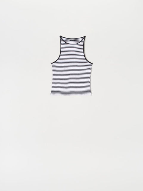 Sinsay Women's White & Black Striped Tank Top | Sinsay In Lebanon