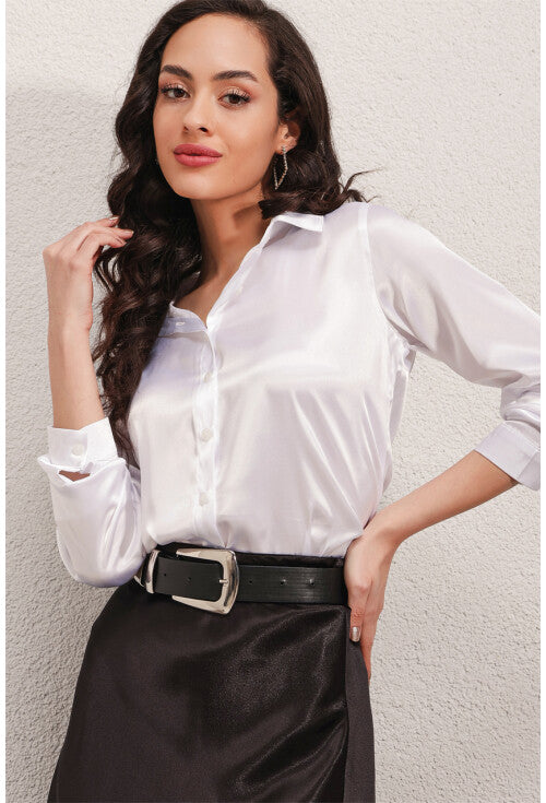 Merterium Women's Light Draped Satin Shirt |Merterium In Lebanon