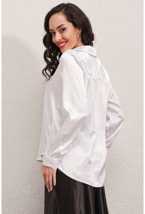 Merterium Women's Light Draped Satin Shirt |Merterium In Lebanon