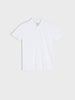 White polo shirt on a light gray background