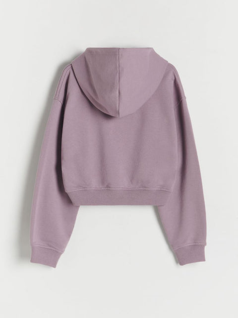 Purple hoodie on a light gray background