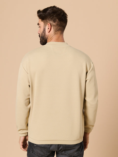 Sinsay Men's Beige Textured Pocket Sweatshirt | Sinsay in Lebanon