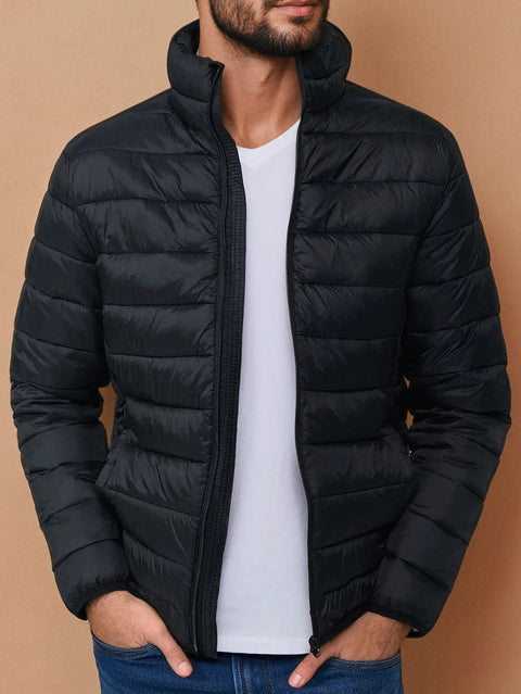 Sinsay Men's Black Quilted Puffer Stand Up Collar Jacket|Sinsay In Lebanon