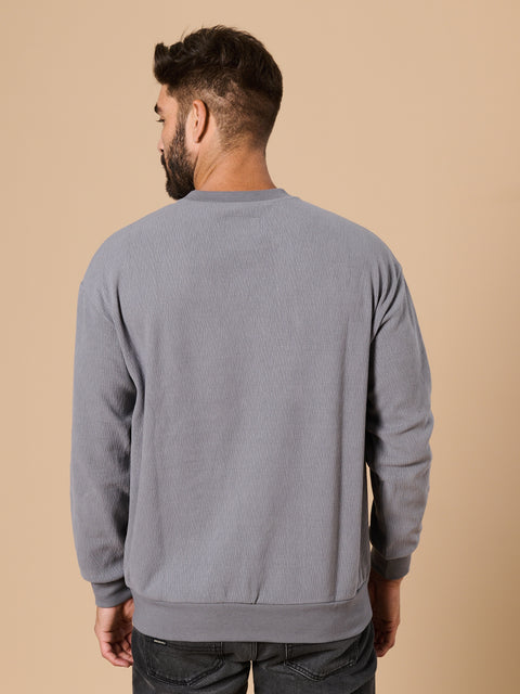 Sinsay Men's Grey Round Neckline Sweatshirt | Sinsay In Lebanon