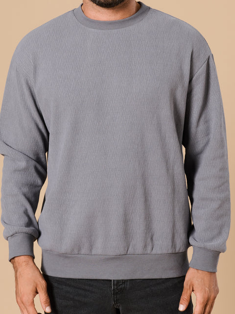 Sinsay Men's Grey Round Neckline Sweatshirt | Sinsay In Lebanon
